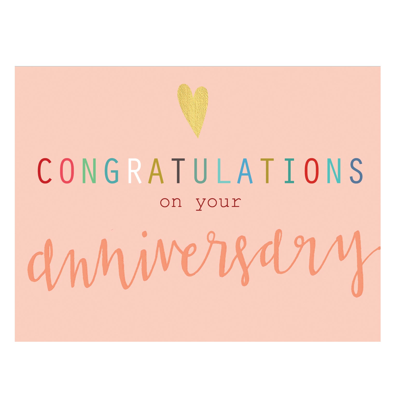 KBW37 mini gold foiled anniversary card