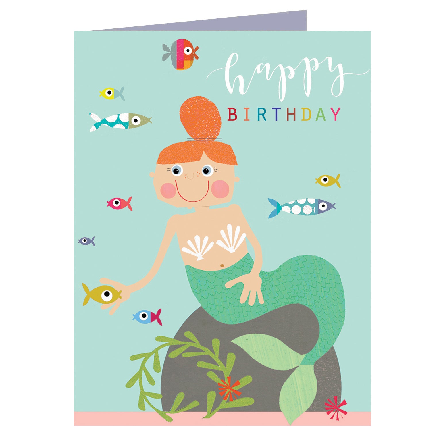 KTG03 mini glittery mermaid birthday card