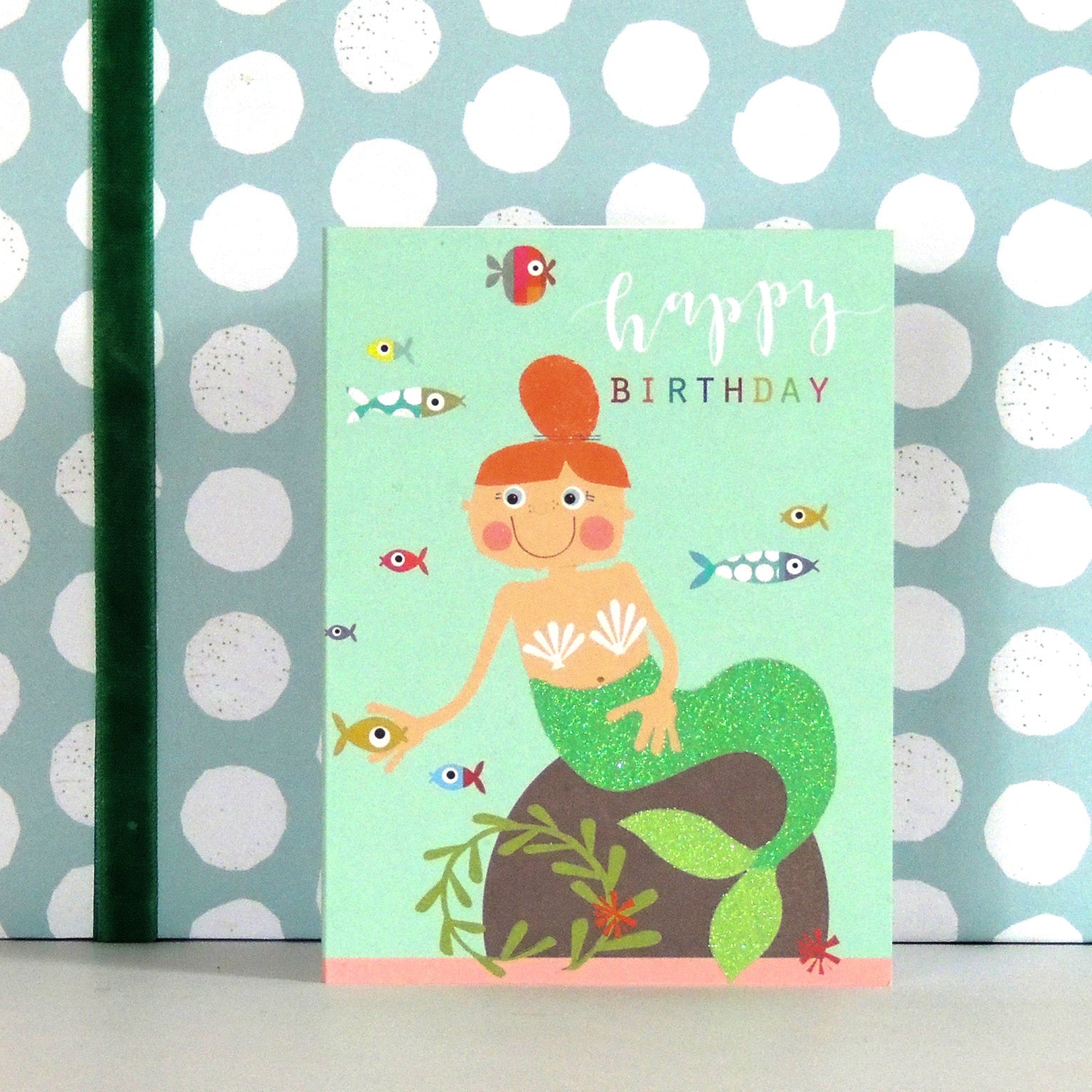 KTG03 mini glittery mermaid birthday card