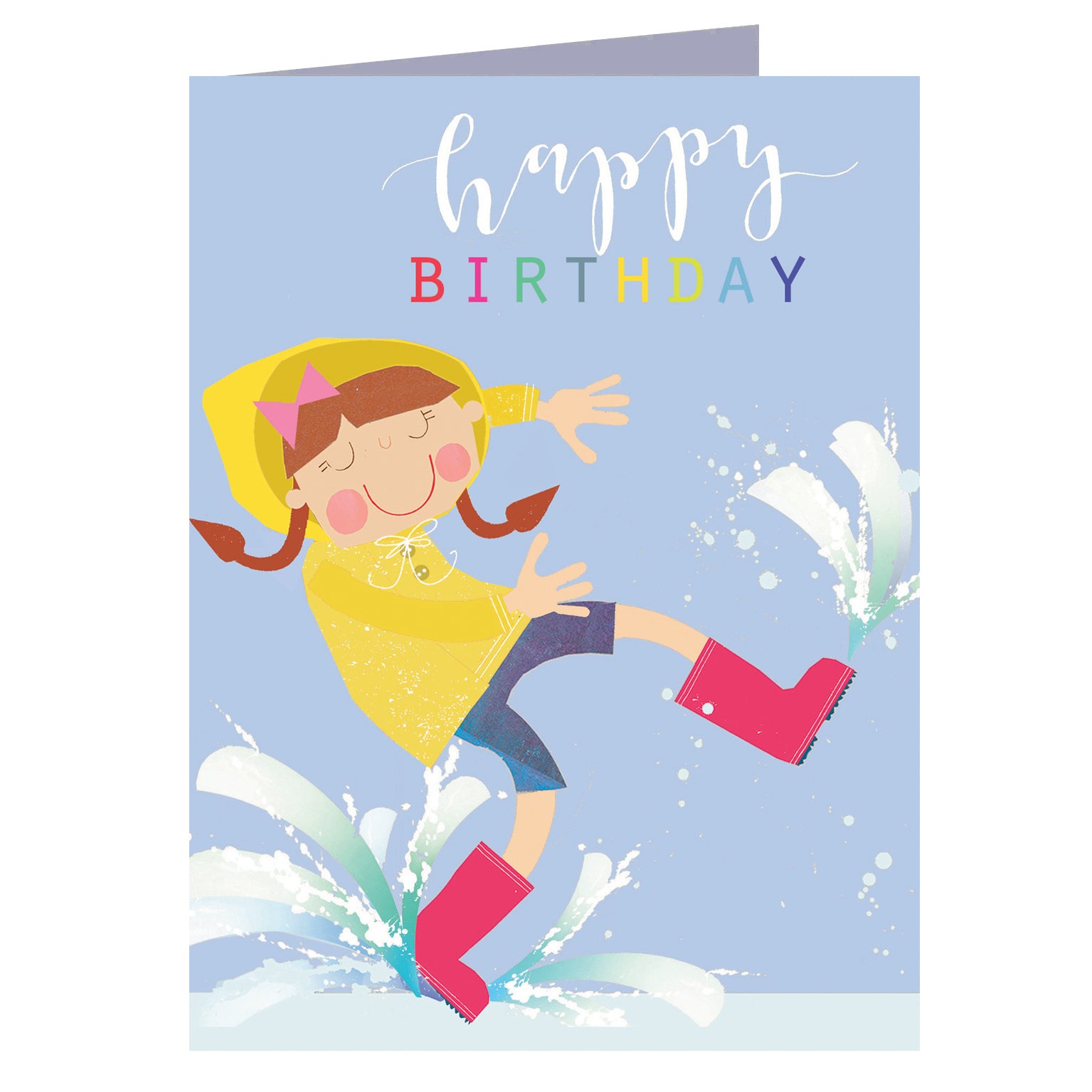 KTG06 mini glittery puddle jumping birthday card