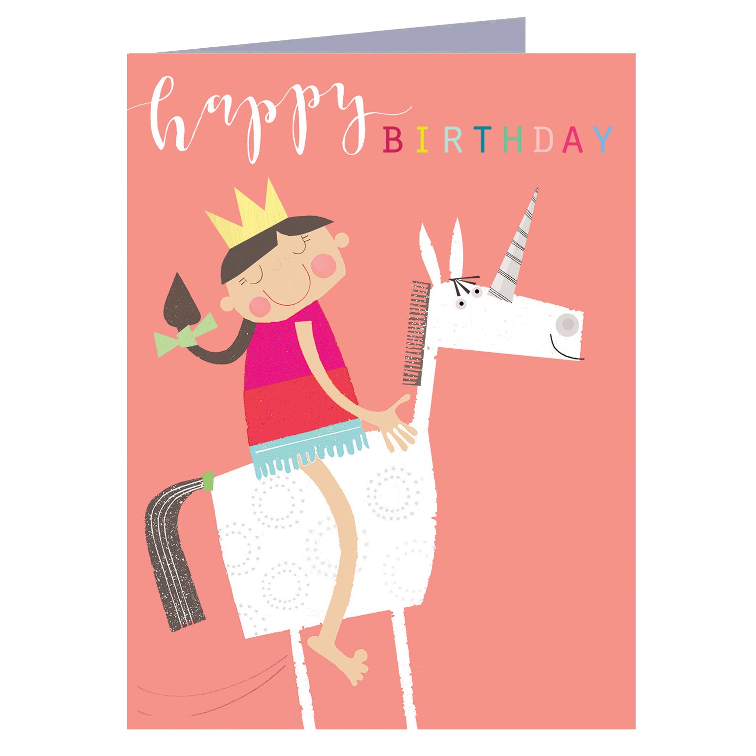 KTG07 mini glittery unicorn birthday card