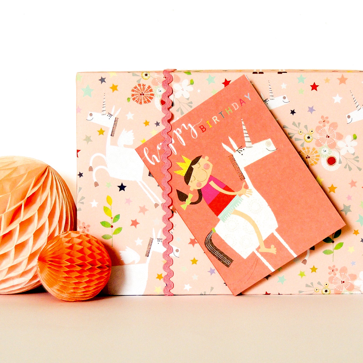 KTG07 mini glittery unicorn birthday card