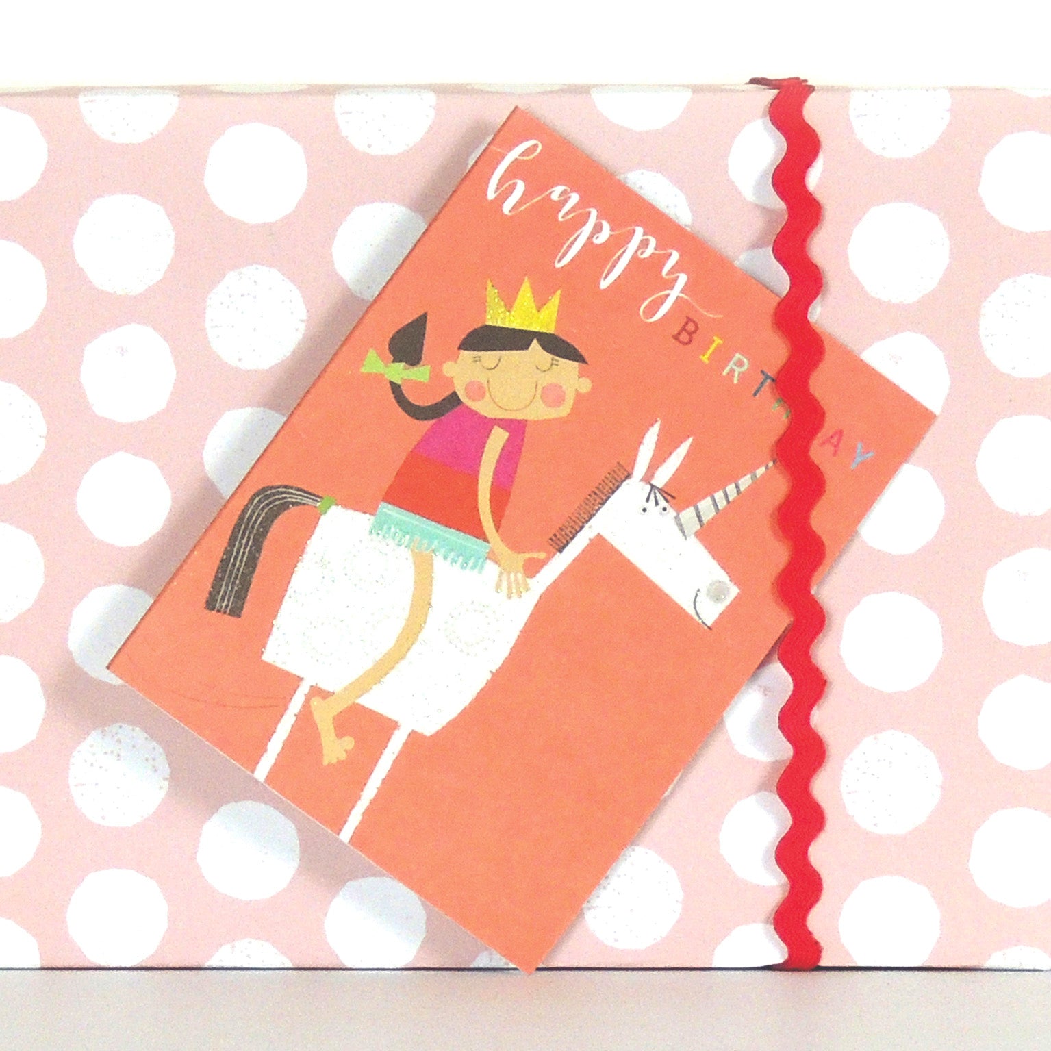 KTG07 mini glittery unicorn birthday card