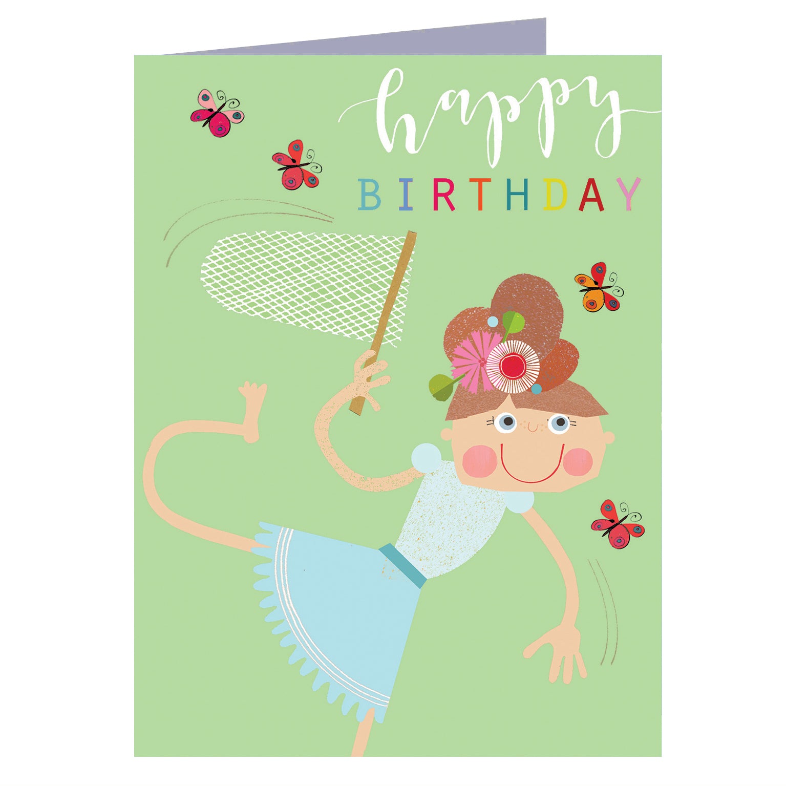 KTG08 mini glittery butterflies birthday card