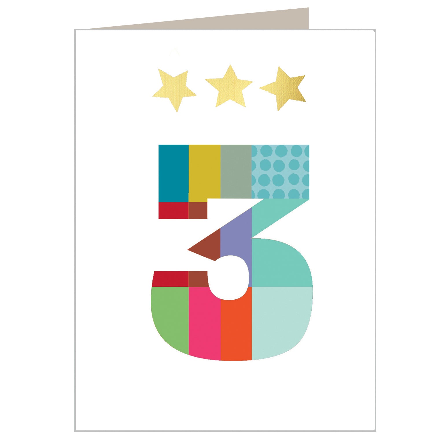 KTW03 mini gold star number three card