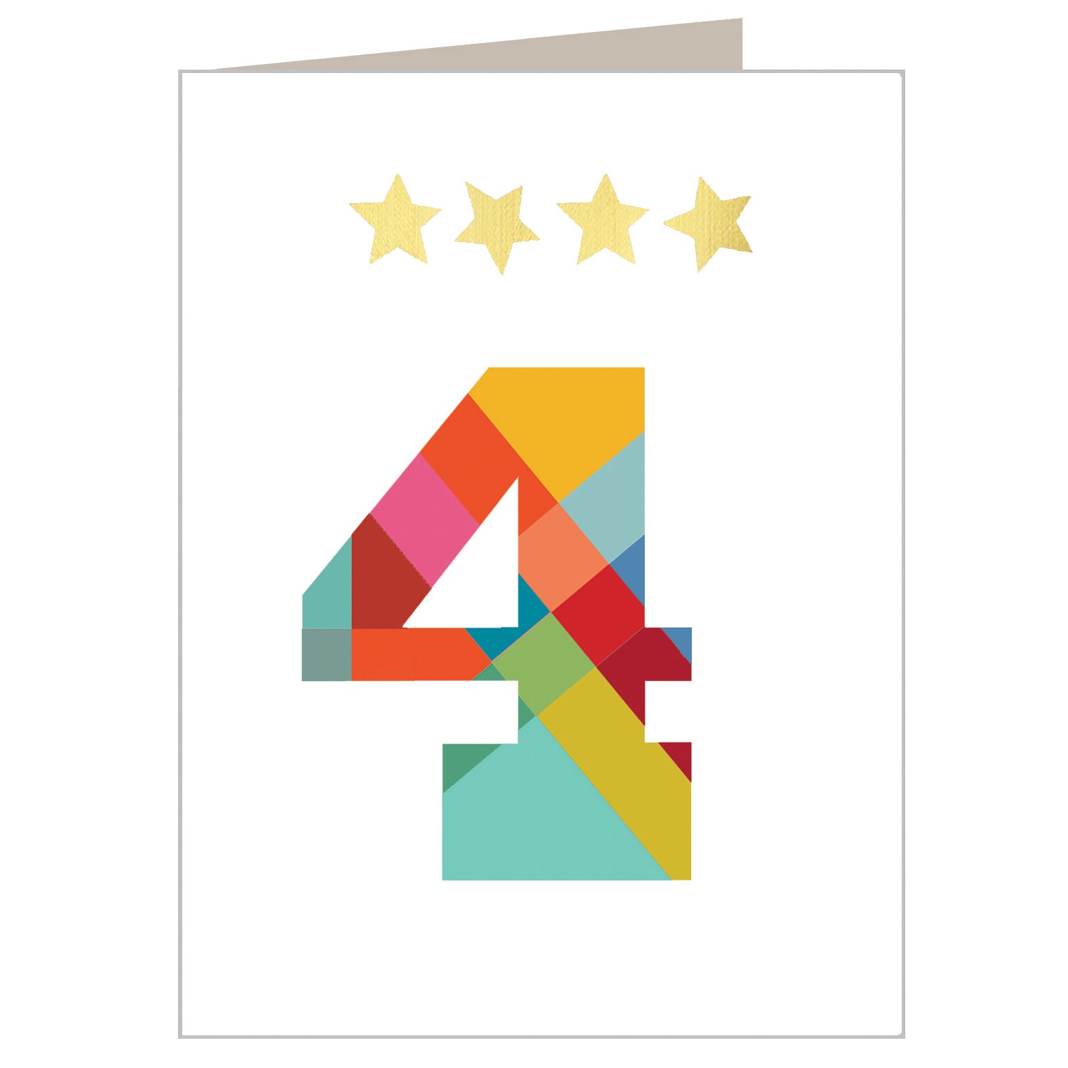 KTW04 mini gold star number four card