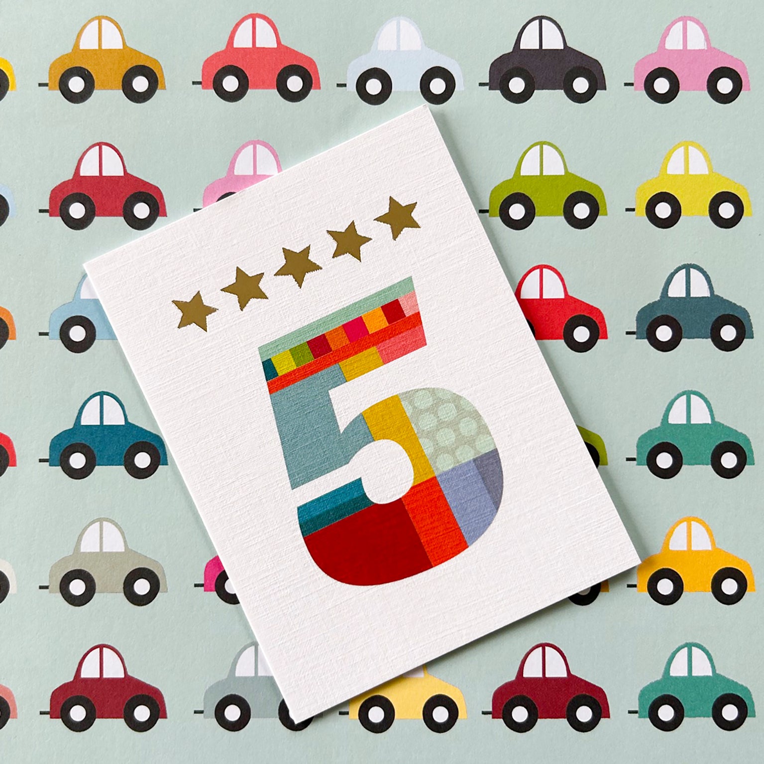 KTW05 mini gold star number five card