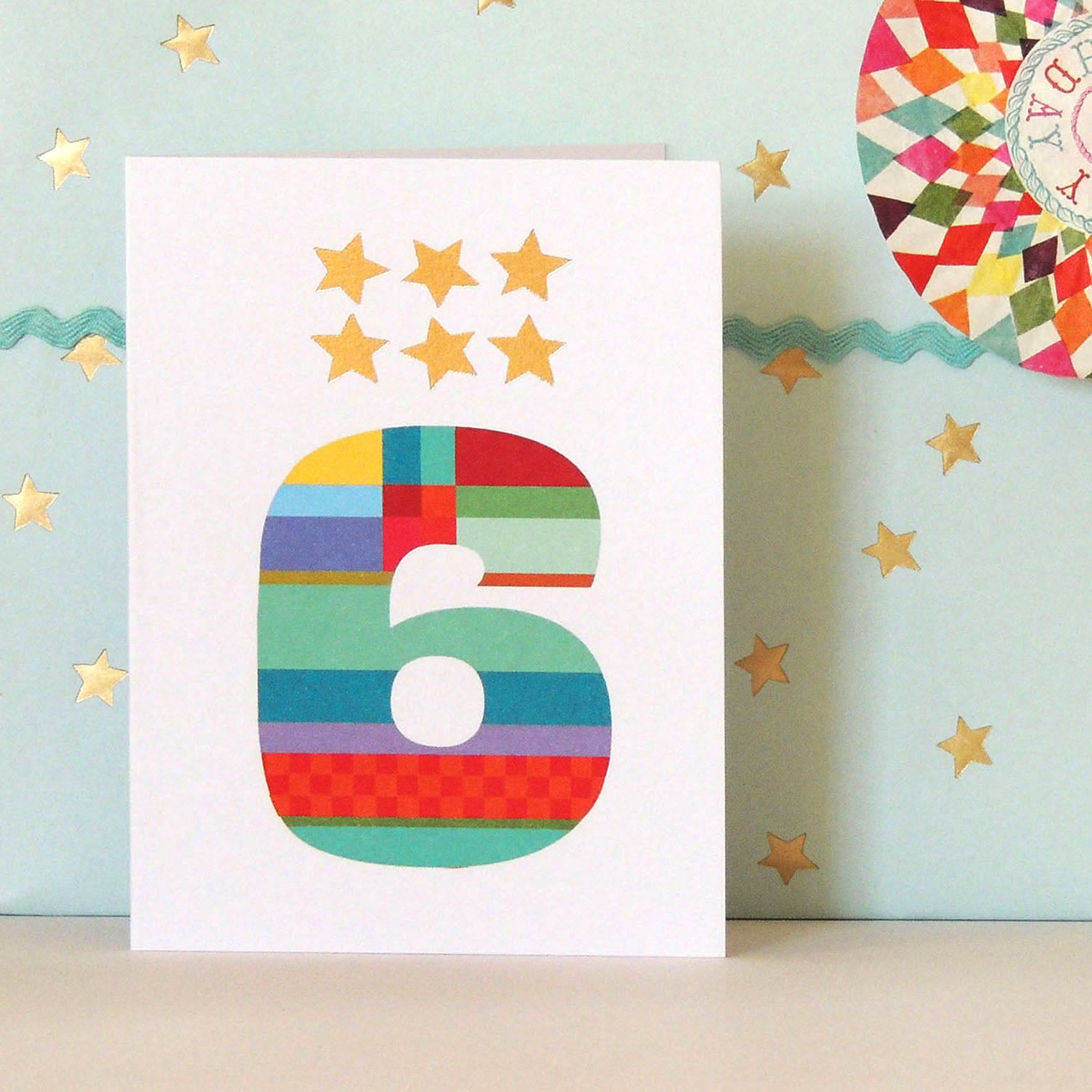 KTW06 mini gold star number six card
