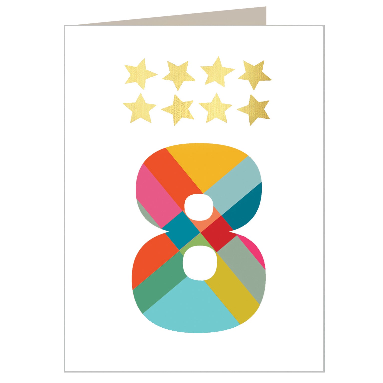 KTW08 mini gold star number eight card