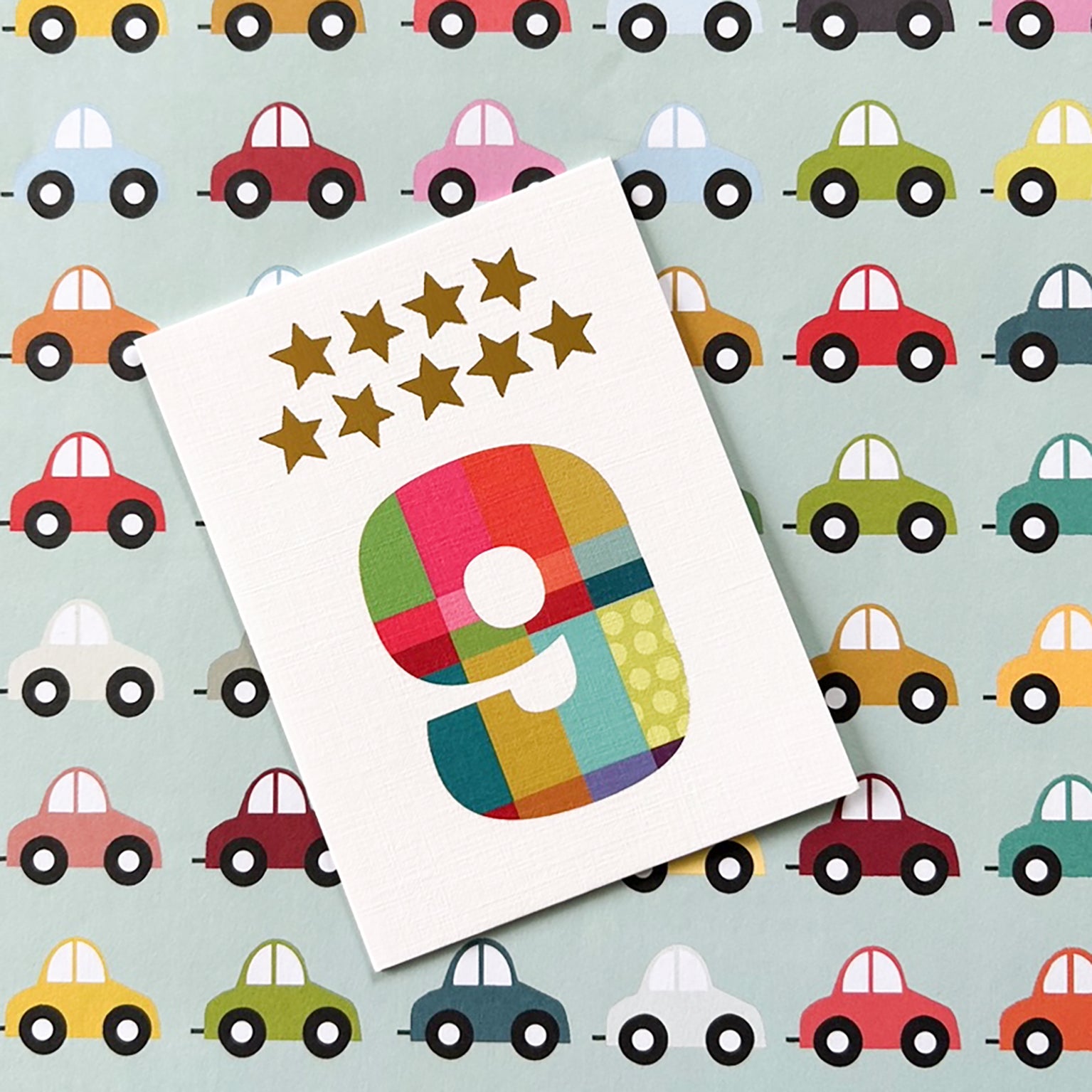 KTW09 mini gold star number nine card