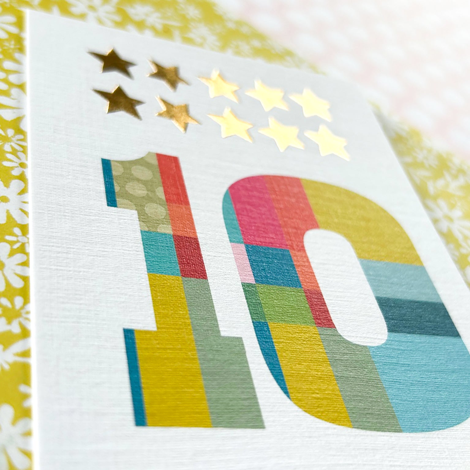 KTW10 mini gold star number ten card