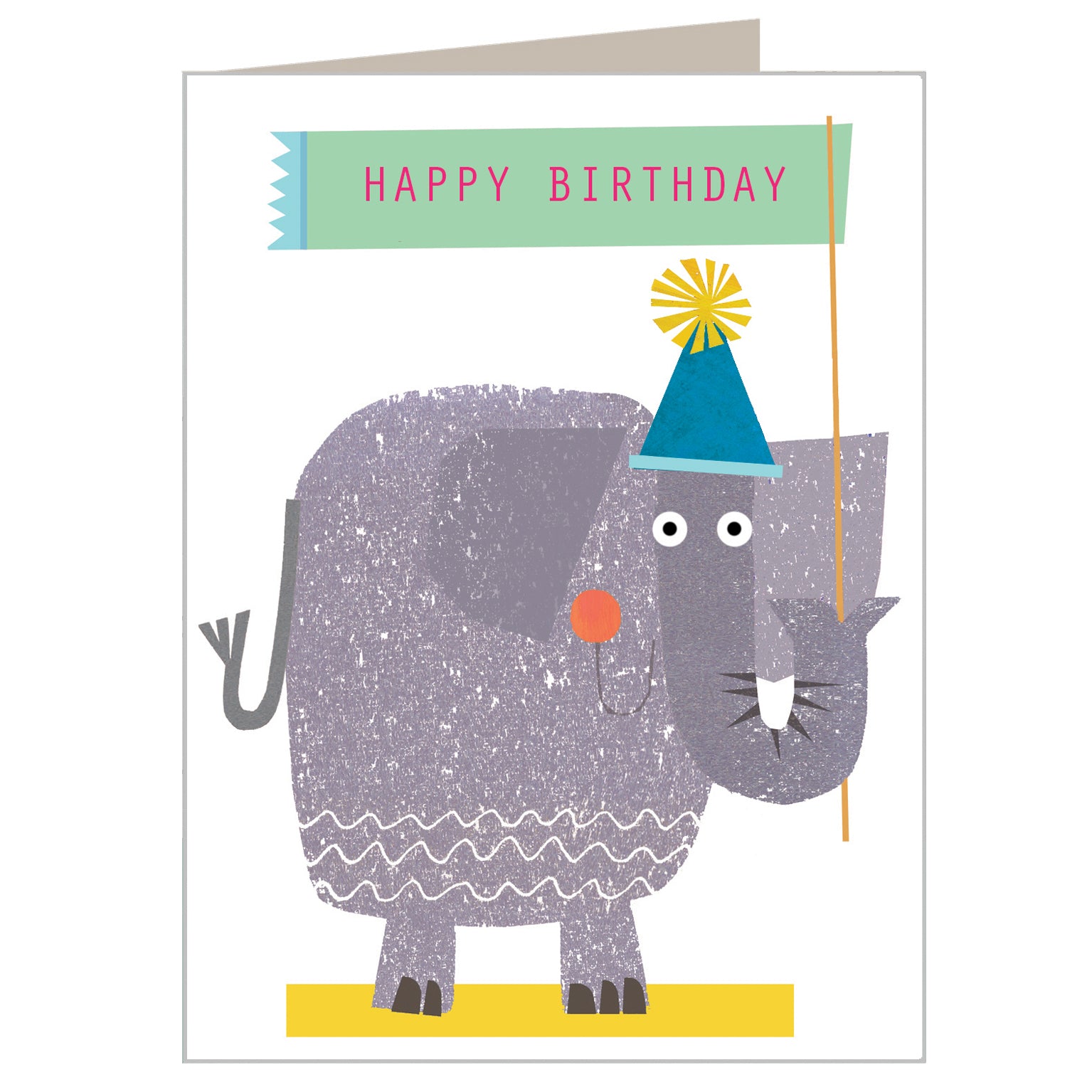 KTW12 mini elephant happy birthday card