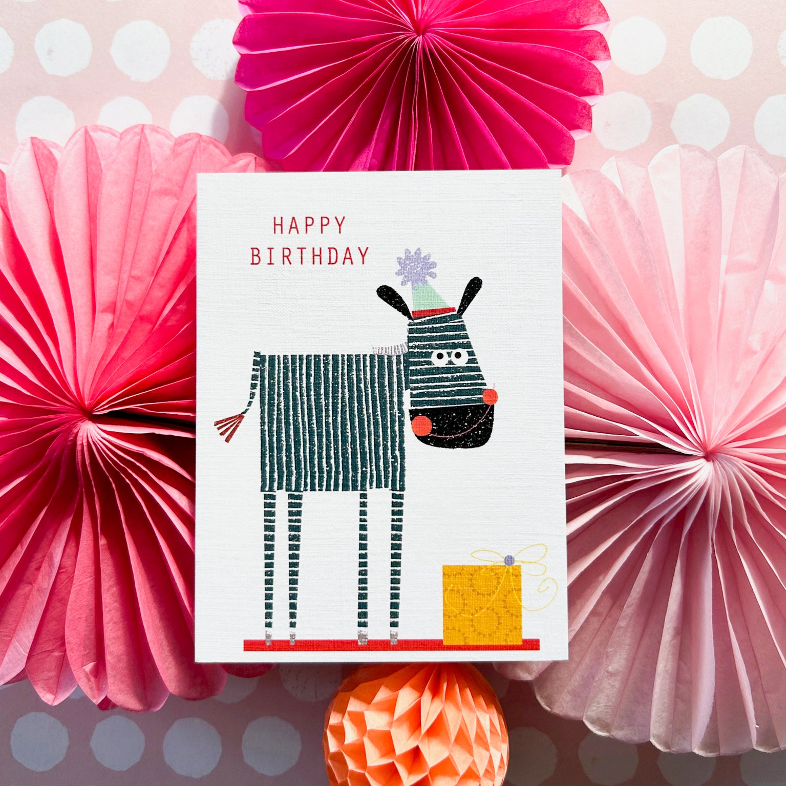 KTW14 mini zebra happy birthday card