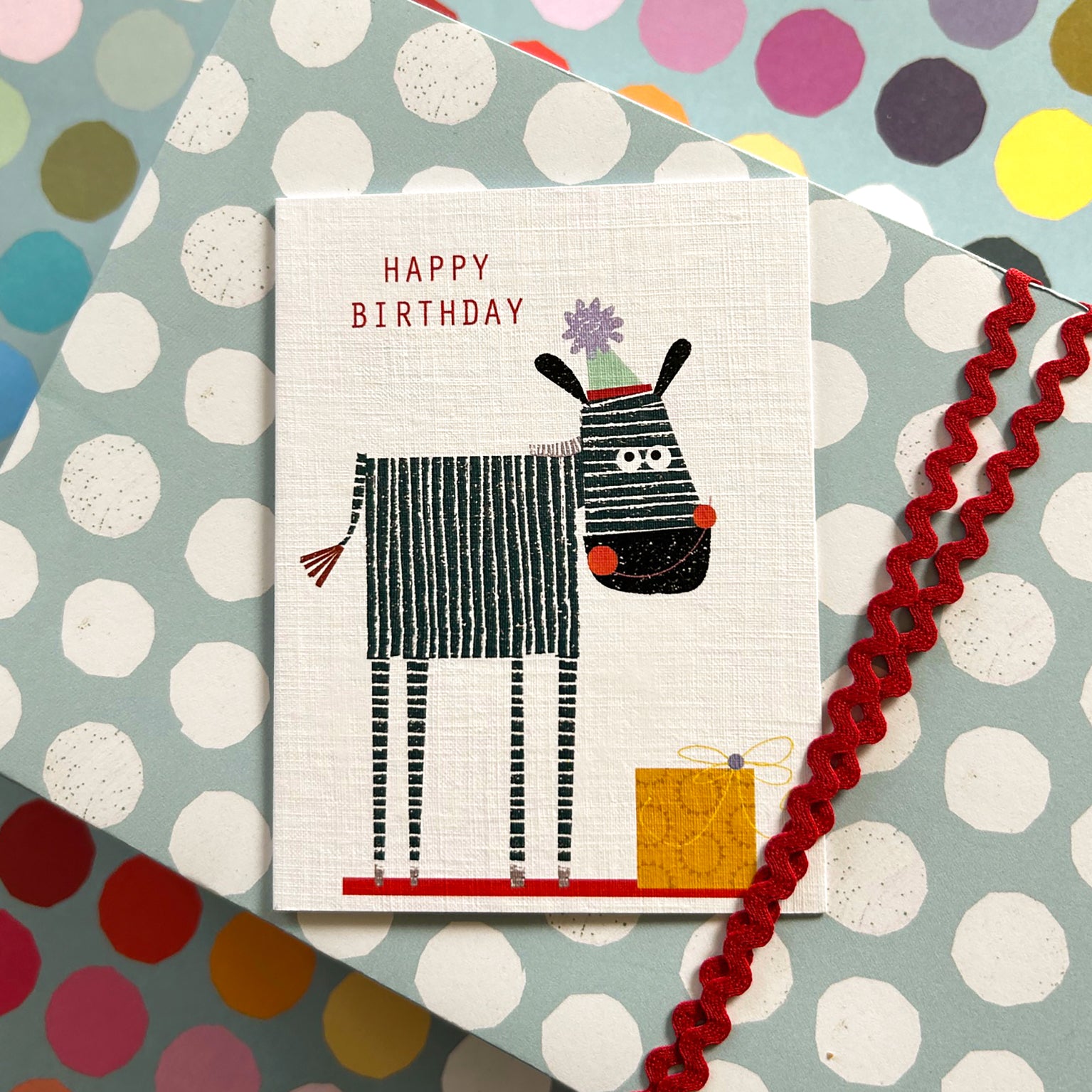 KTW14 mini zebra happy birthday card