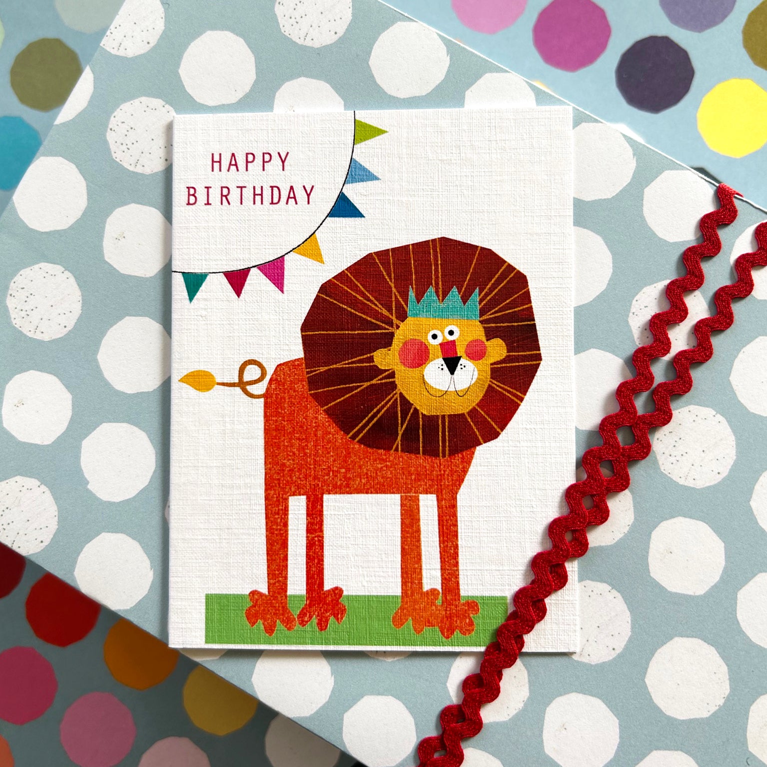 KTW15 mini lion happy birthday card