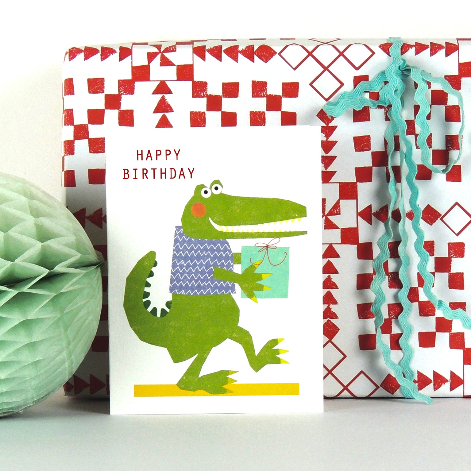 KTW16 mini crocodile happy birthday card