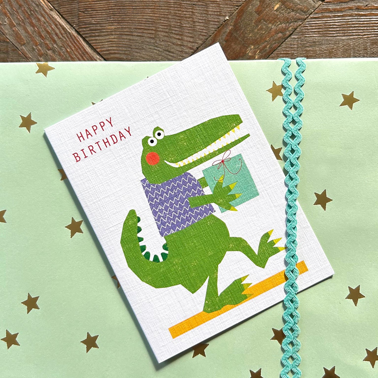 KTW16 mini crocodile happy birthday card