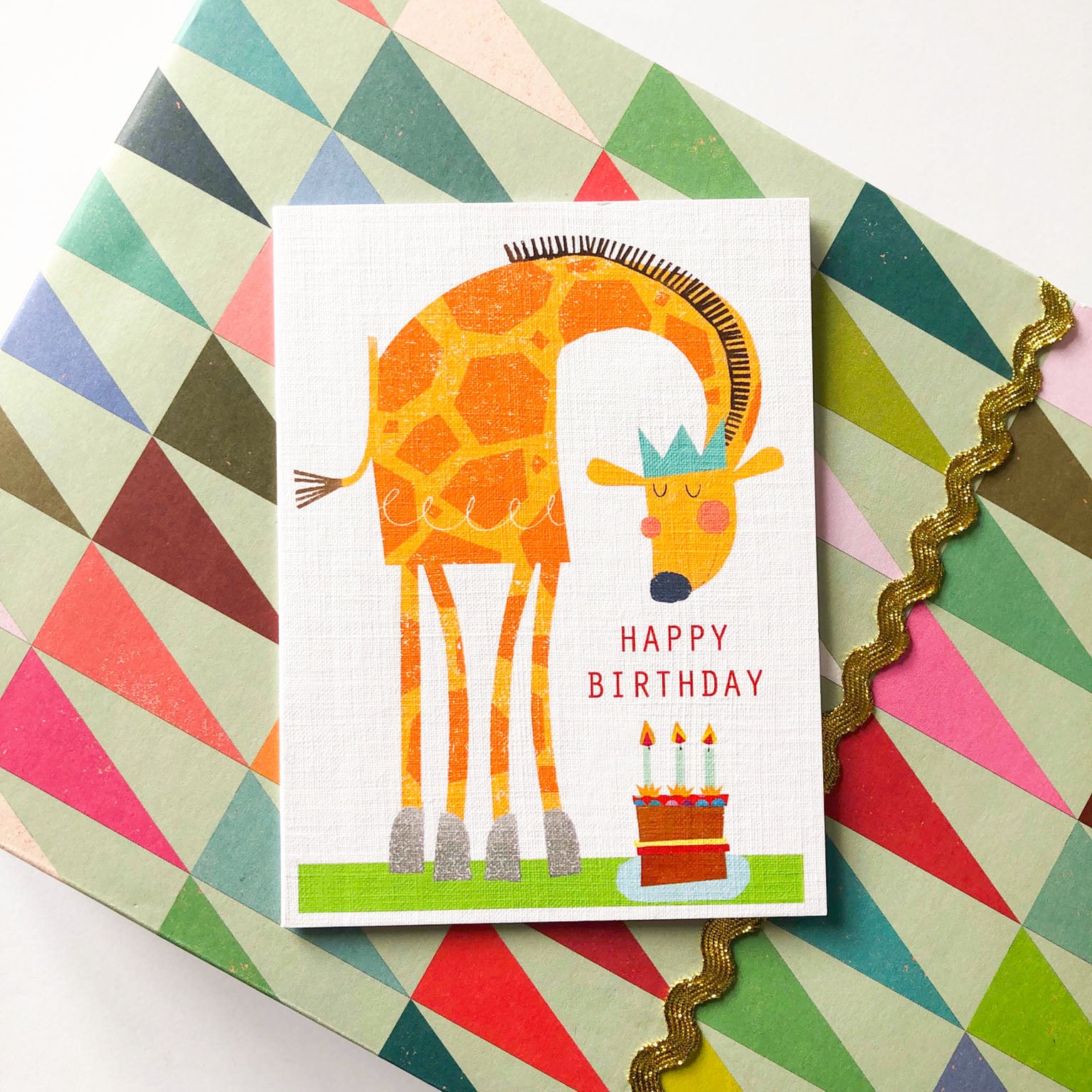 KTW19 mini giraffe happy birthday card