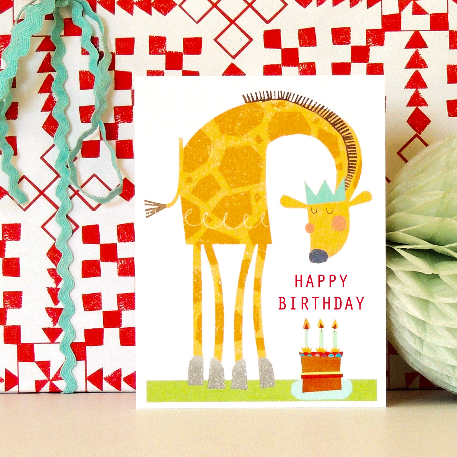 KTW19 mini giraffe happy birthday card