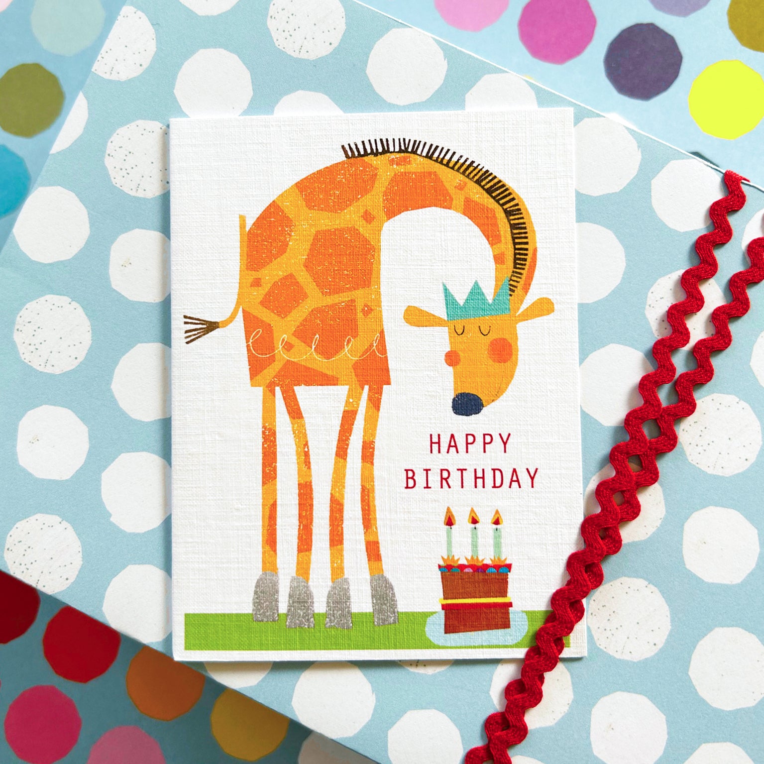 KTW19 mini giraffe happy birthday card