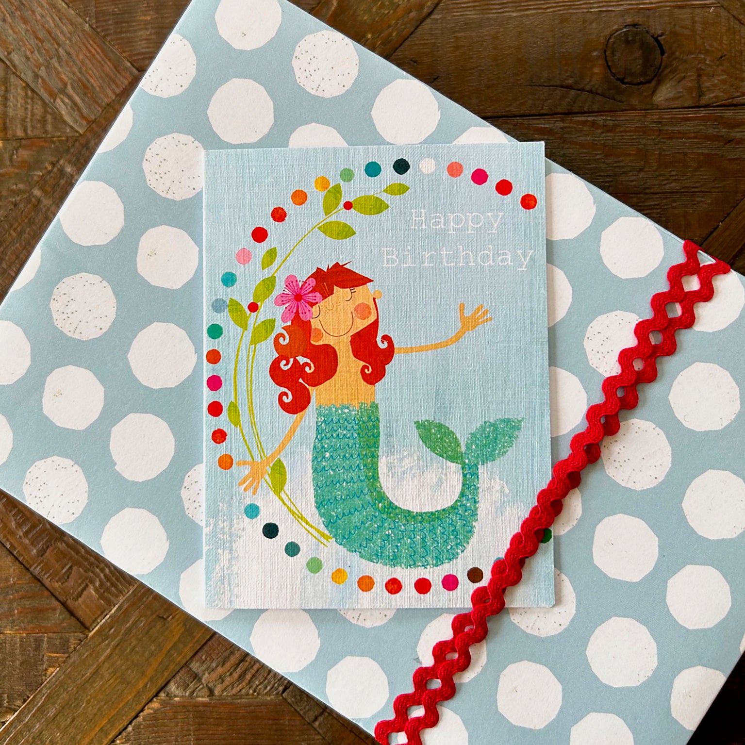 KTW25 mini mermaid happy birthday card