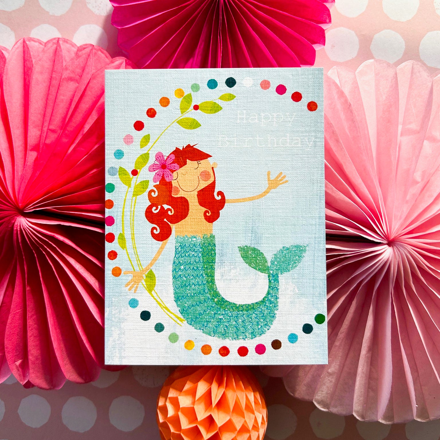 KTW25 mini mermaid happy birthday card