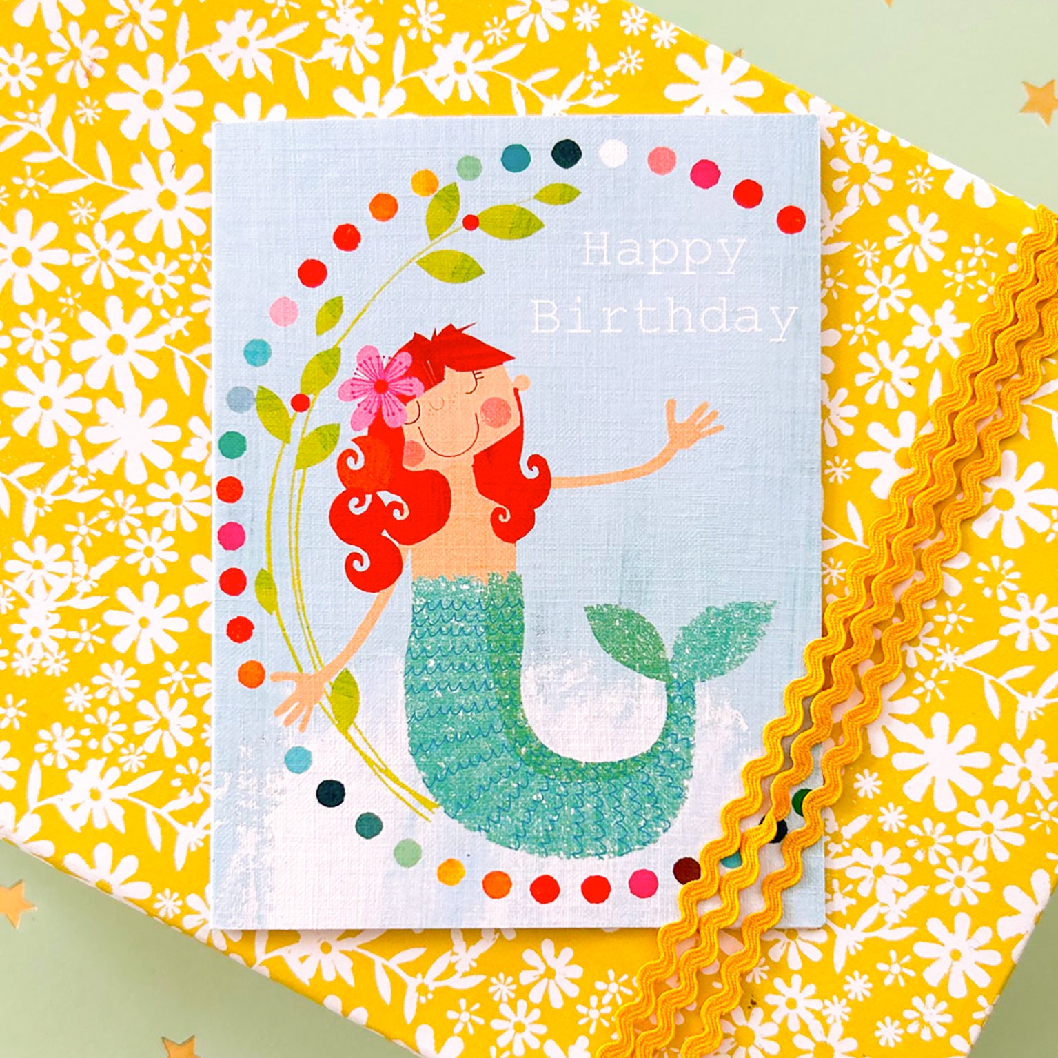 KTW25 mini mermaid happy birthday card
