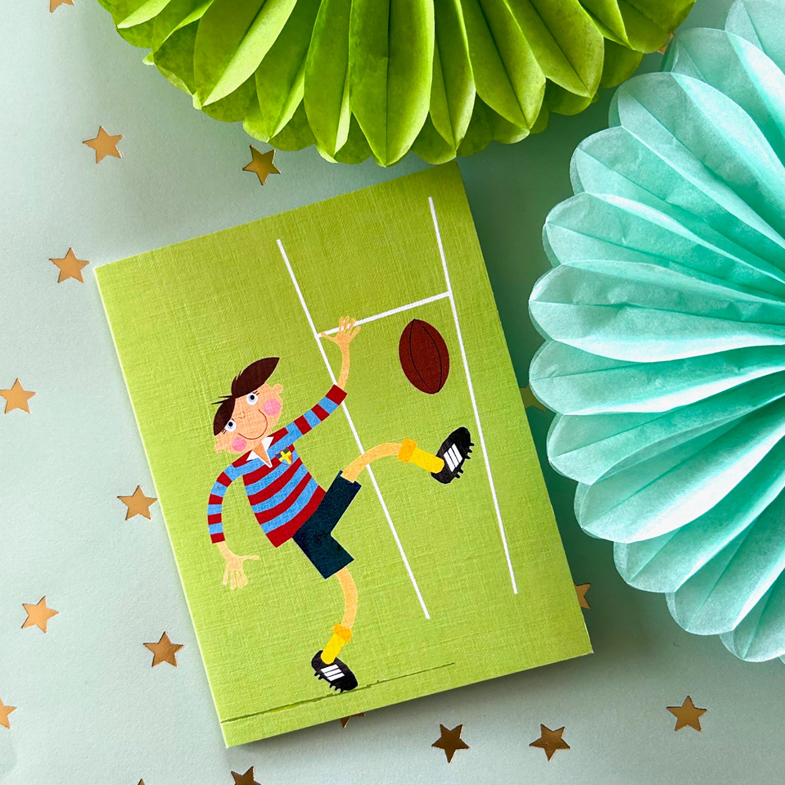 KTW48 mini rugby greetings card