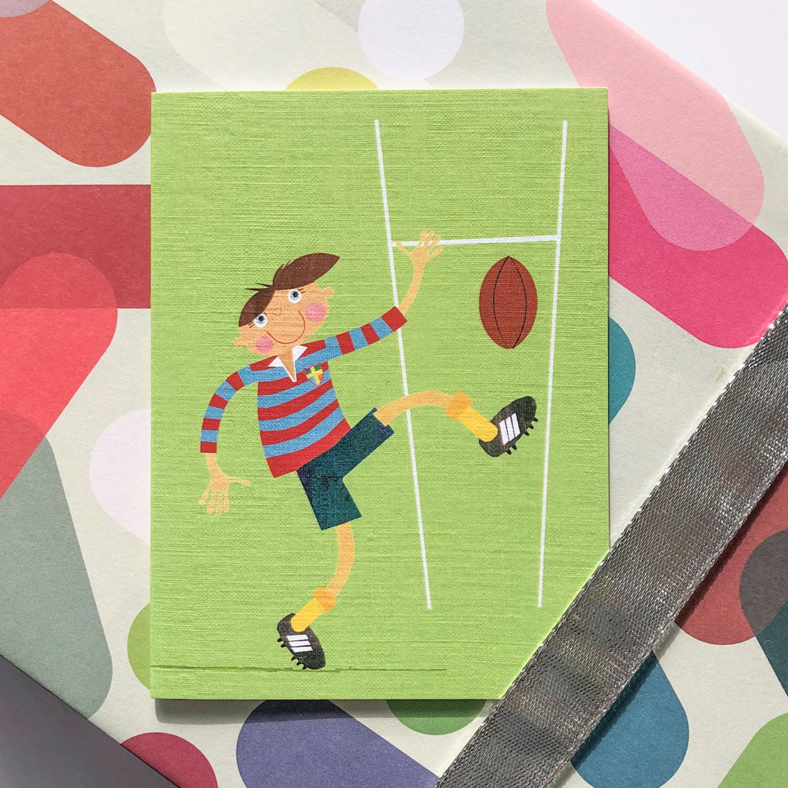 KTW48 mini rugby greetings card