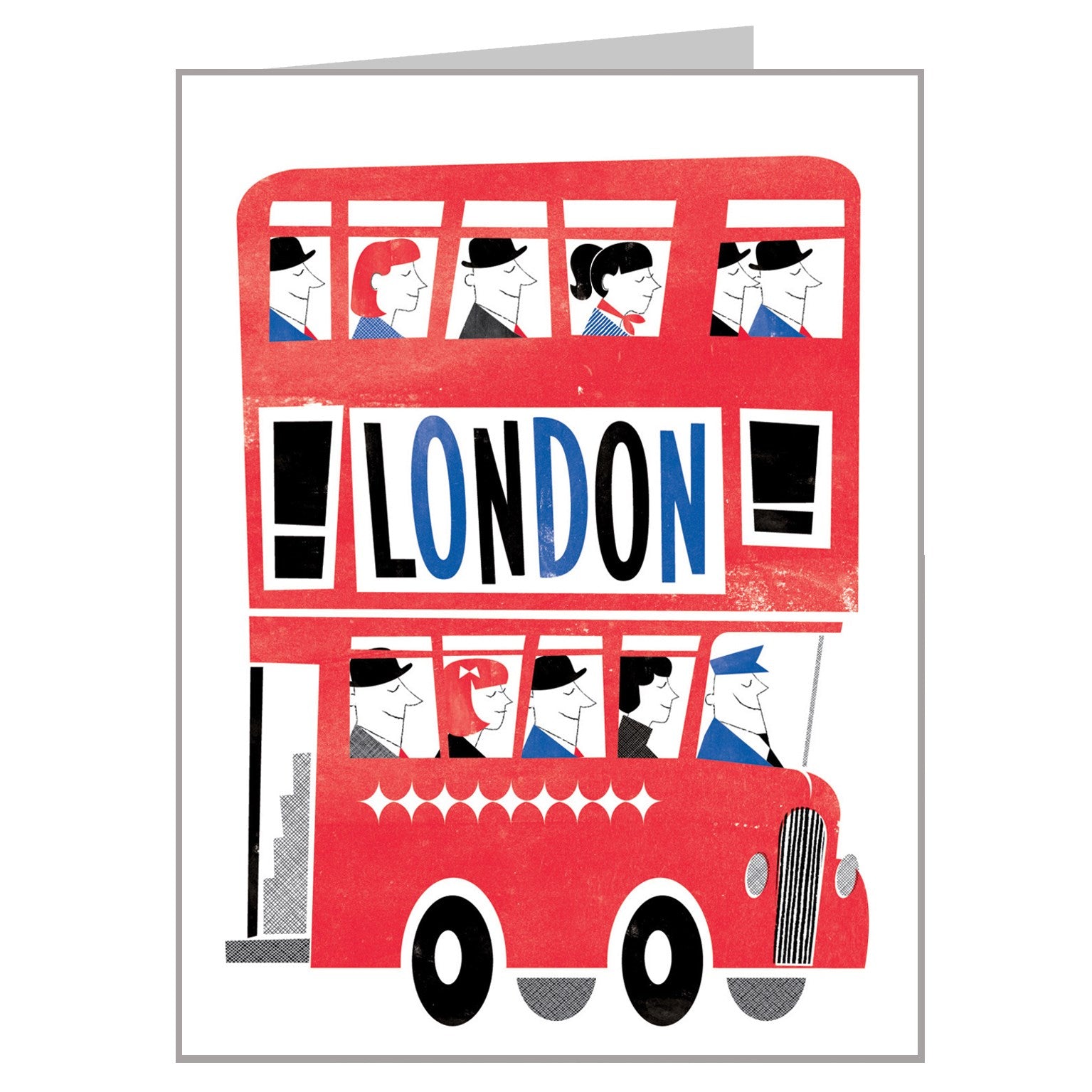 LN04 mini london bus greetings card