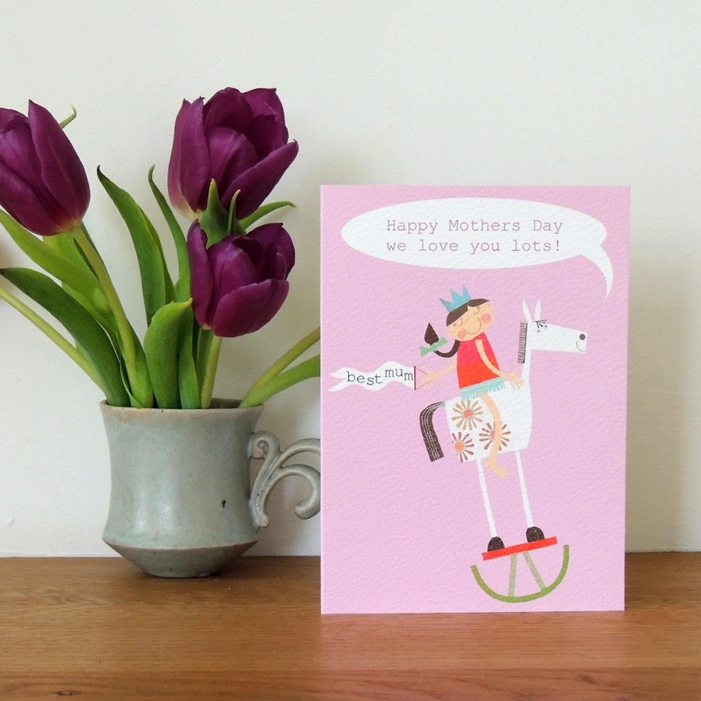 MD04 personalised best mum rocking horse card