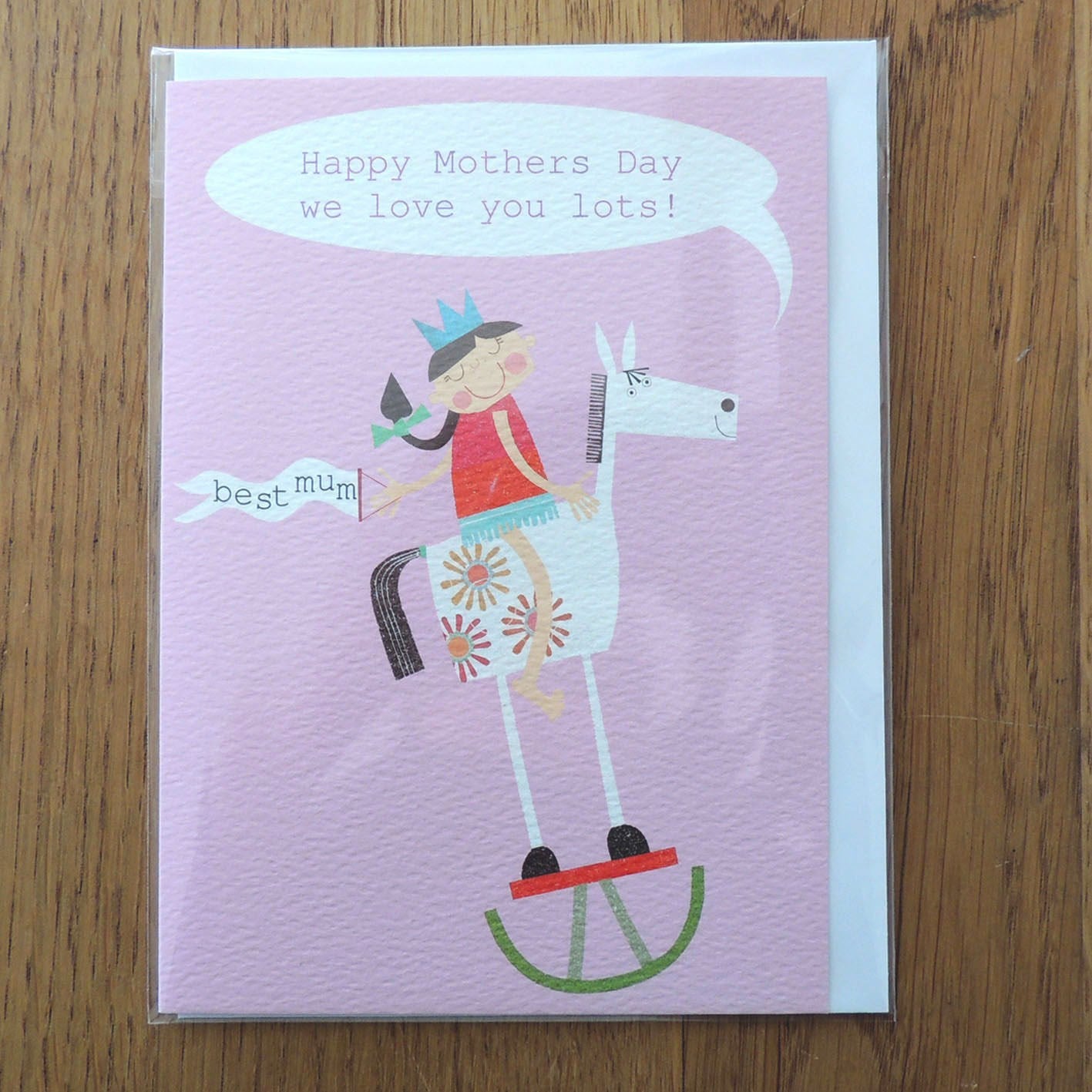 MD04 personalised best mum rocking horse card