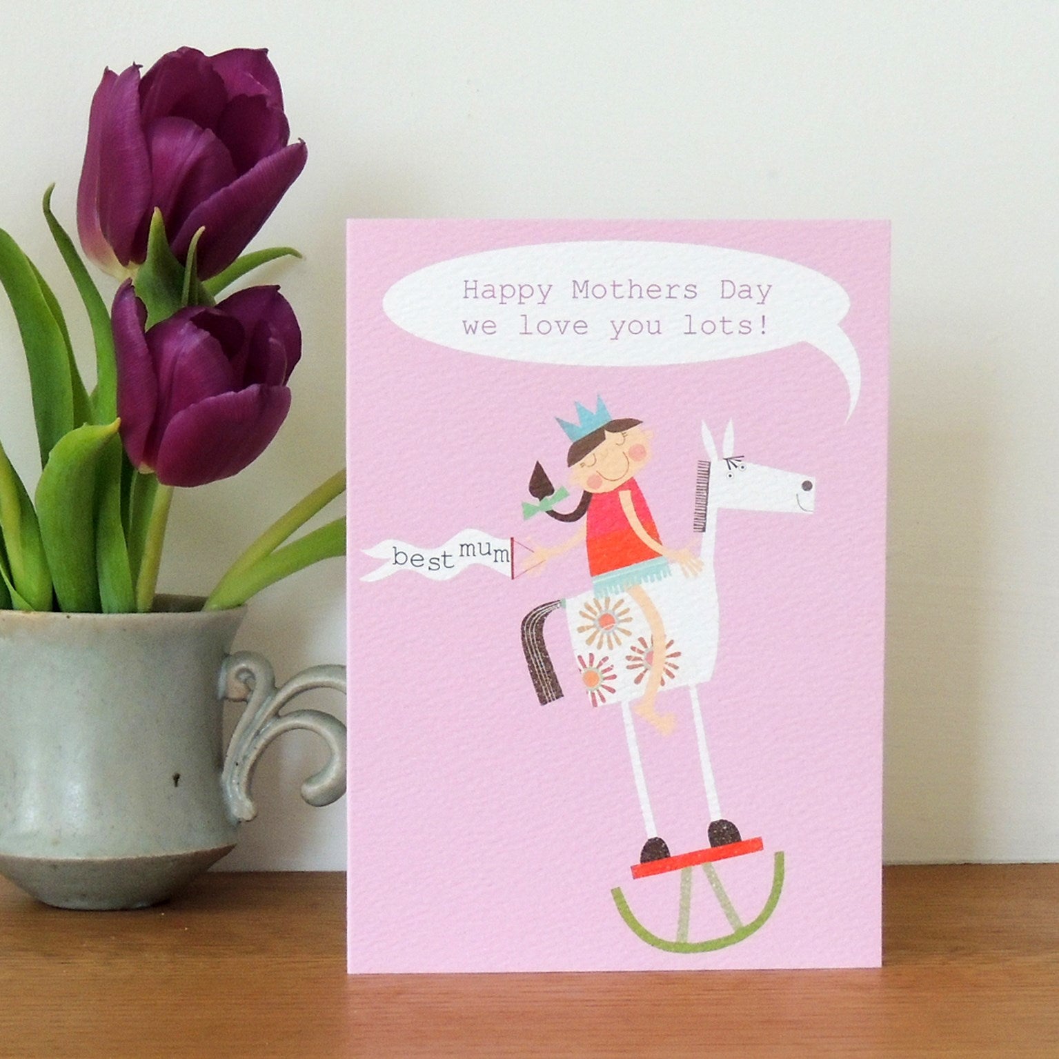MD04 personalised best mum rocking horse card