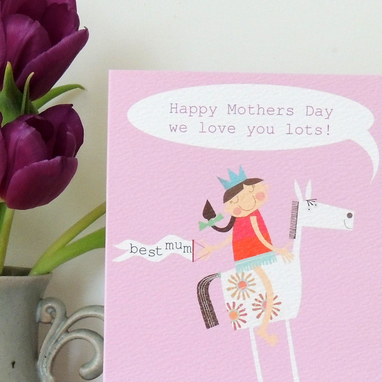 MD04 personalised best mum rocking horse card