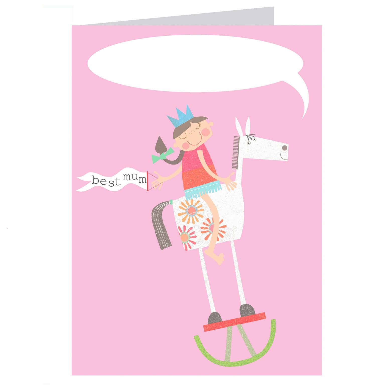 MD04 personalised best mum rocking horse card