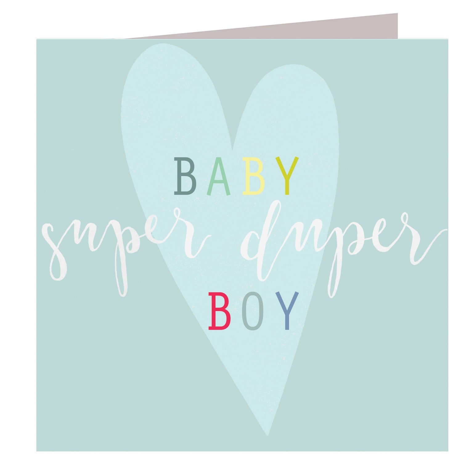 NB02 silver foiled super baby boy card