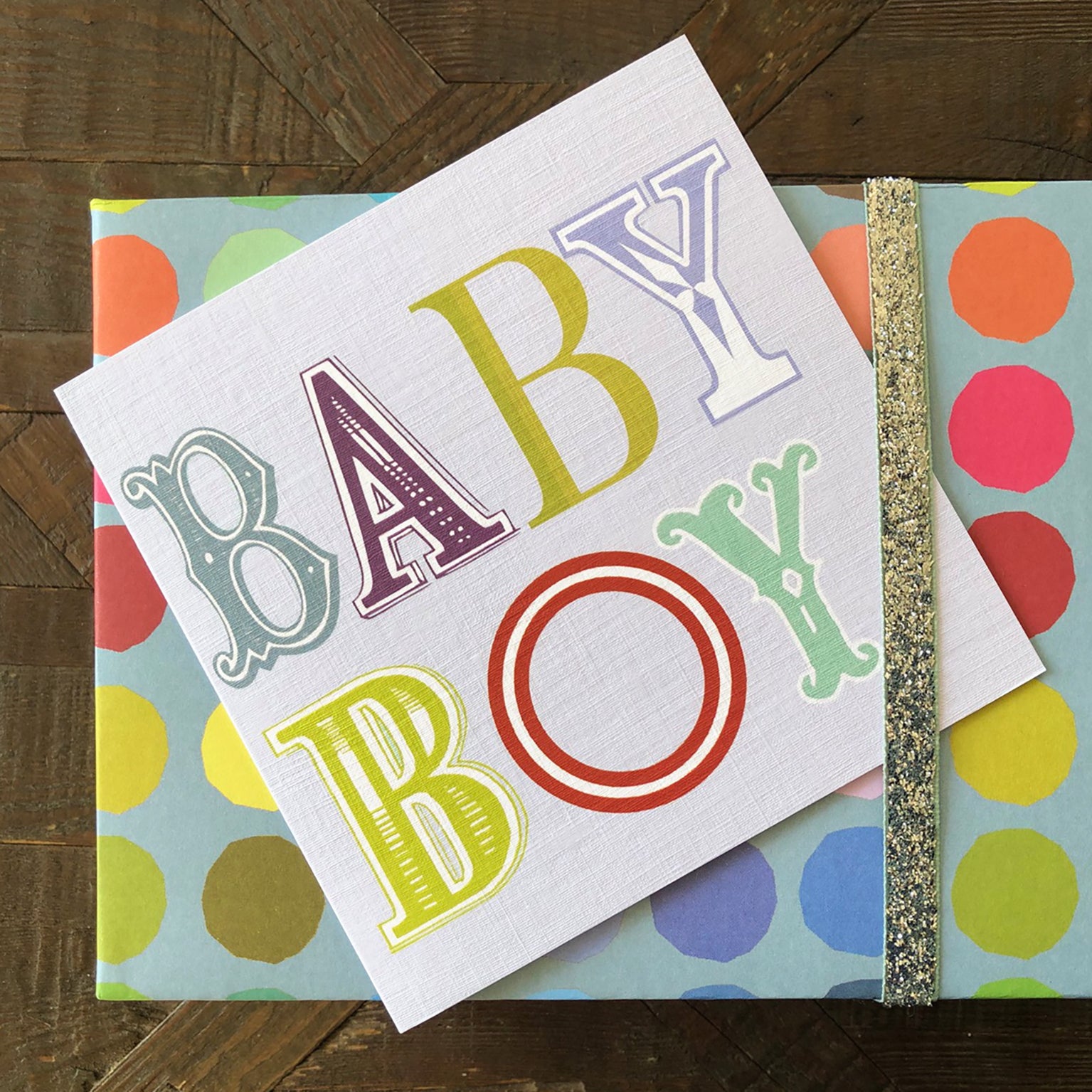 NB04 wordy baby boy card