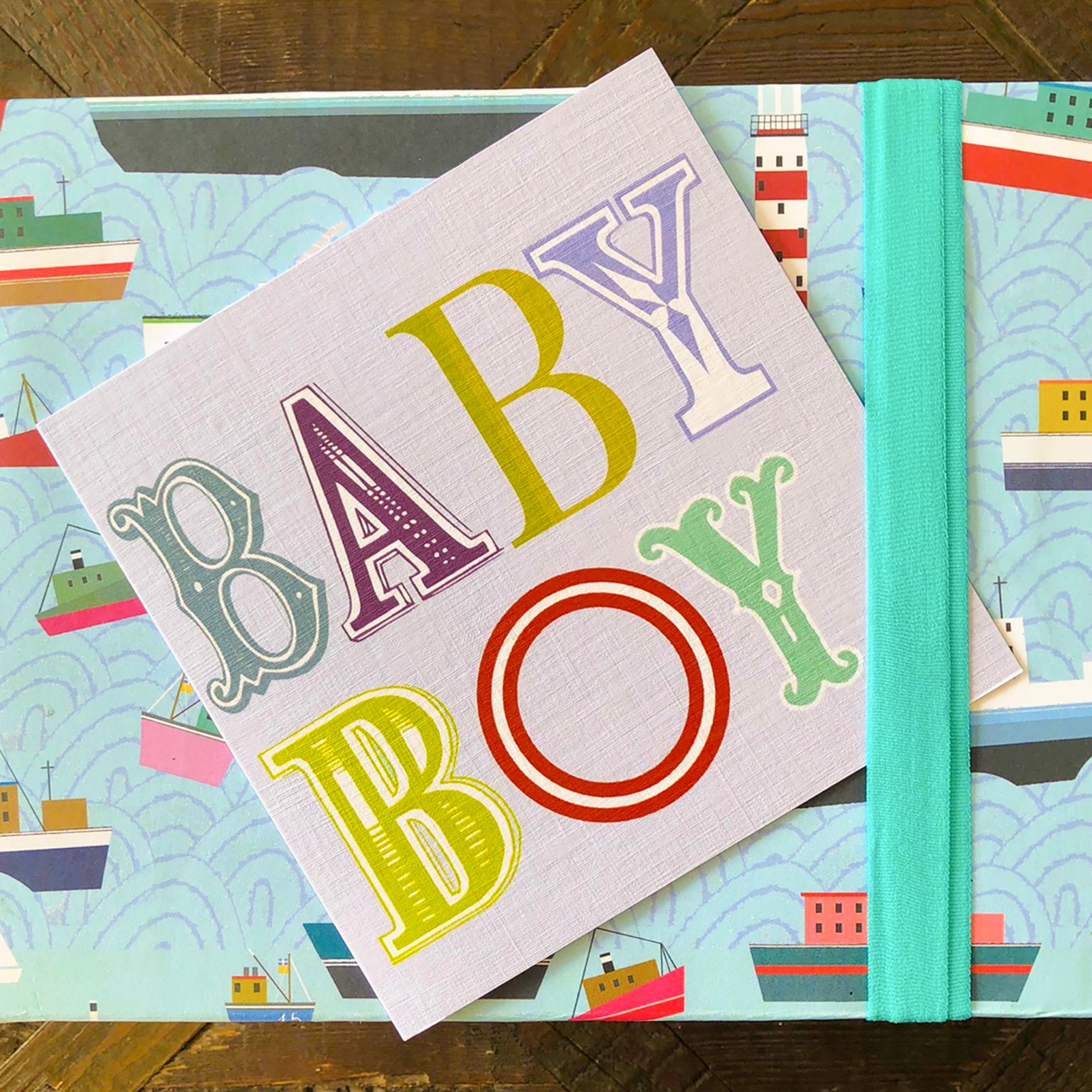 NB04 wordy baby boy card
