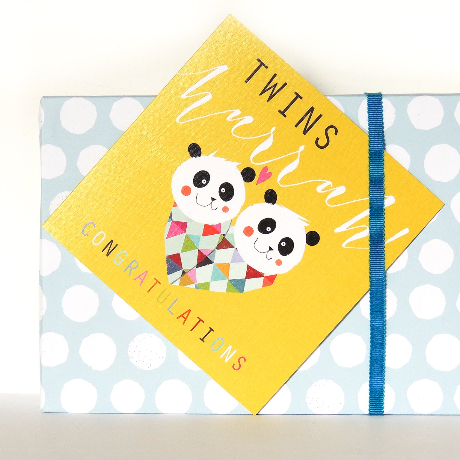 NB07 twins congratulations greetings card