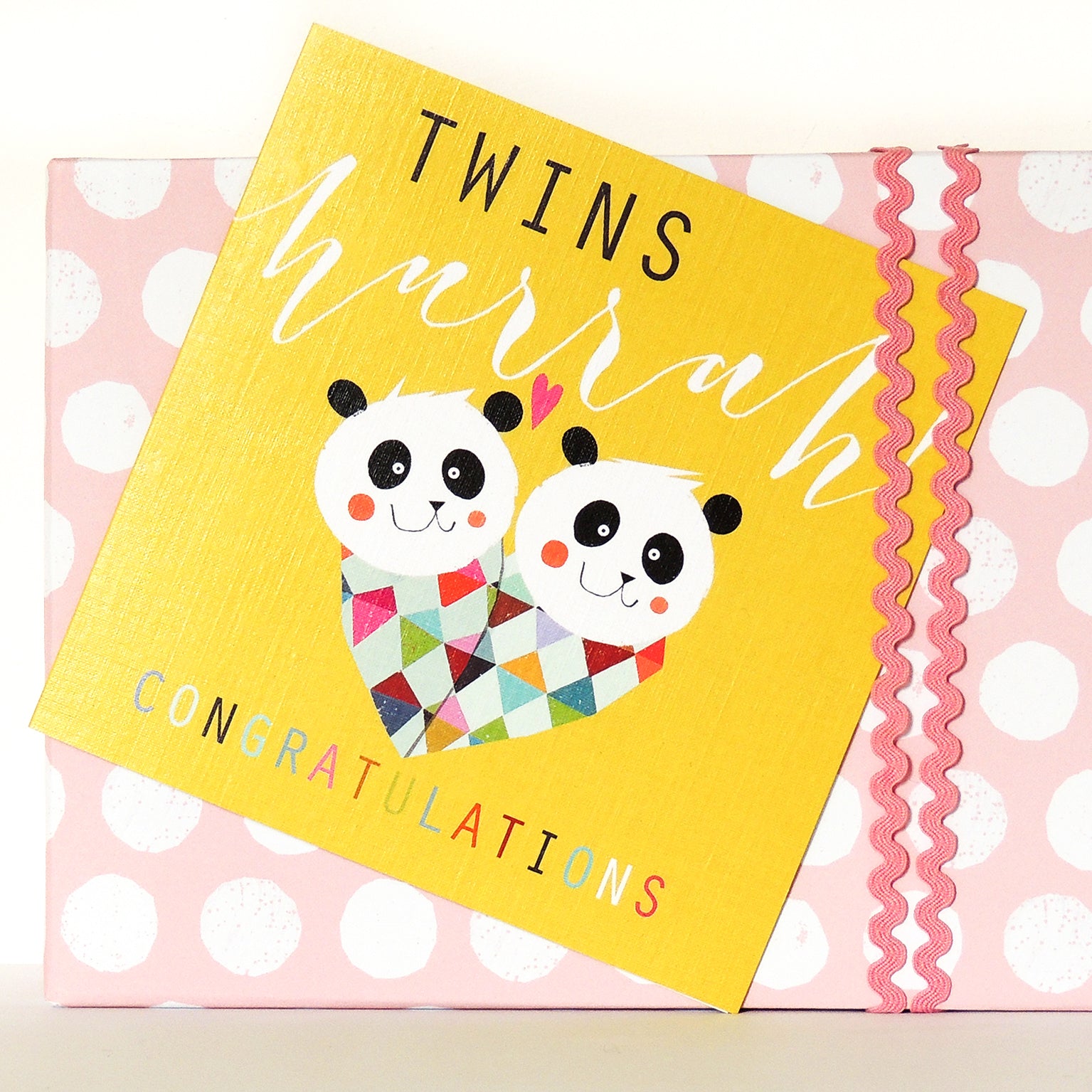 NB07 twins congratulations greetings card