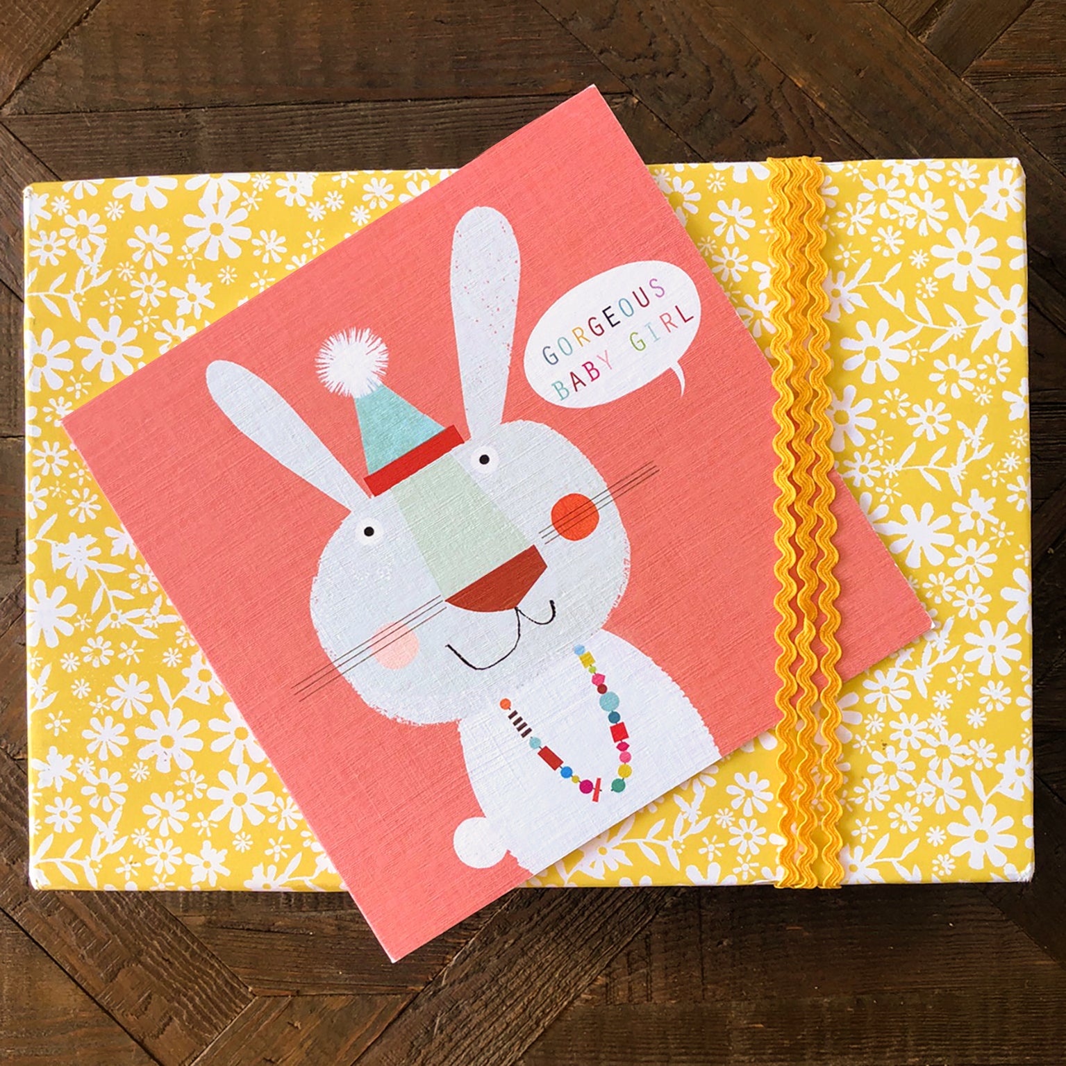 NB20 baby girl rabbit card