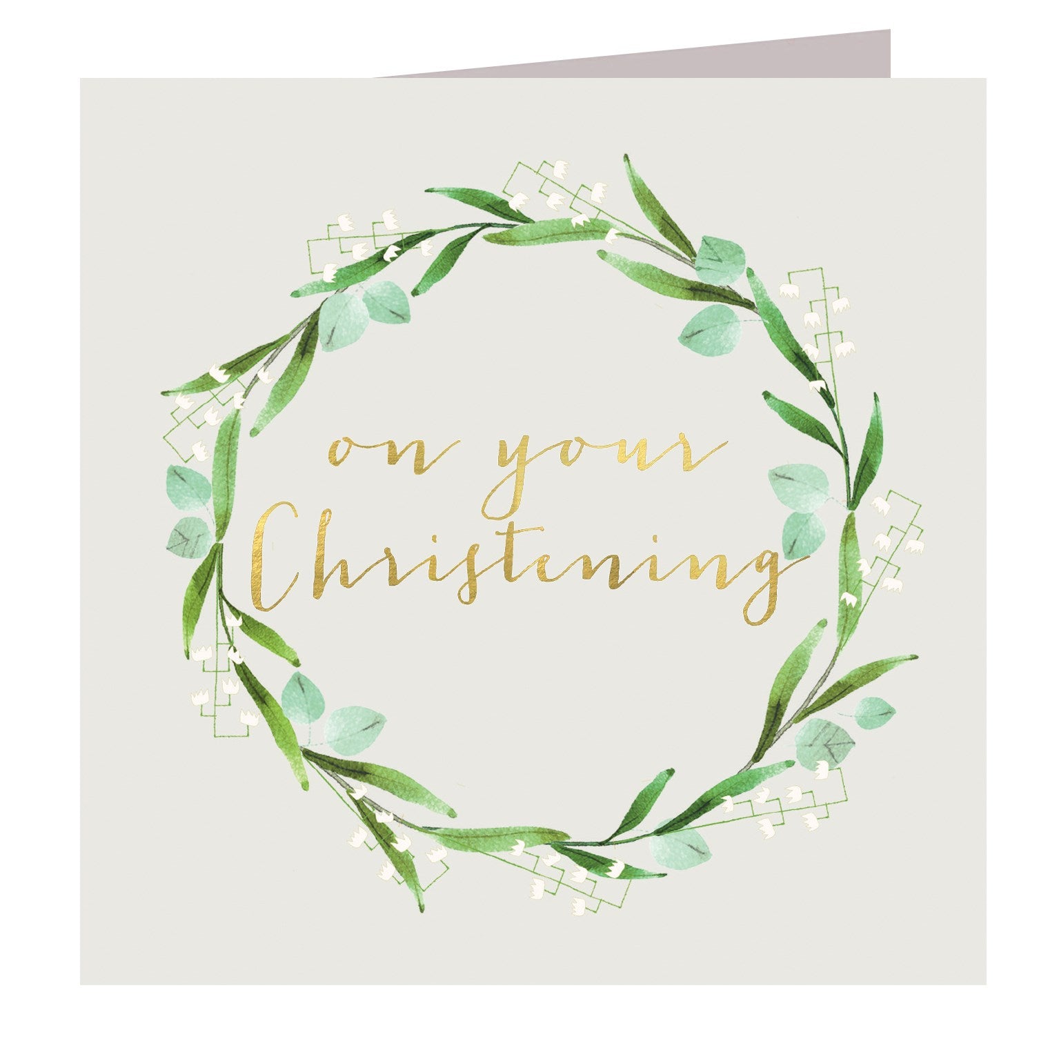 NB25 gold foiled christening card