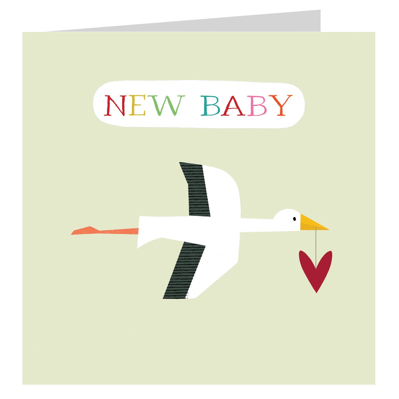 NB37 stork new baby card