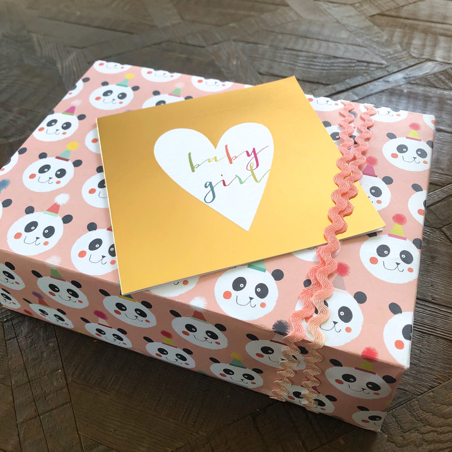 NB40 gold foiled baby girl card