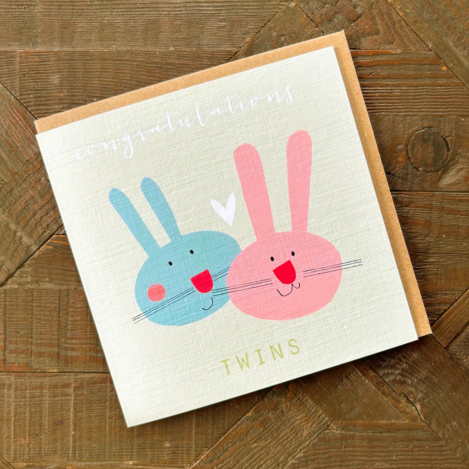 NB47 baby bunnies twins card