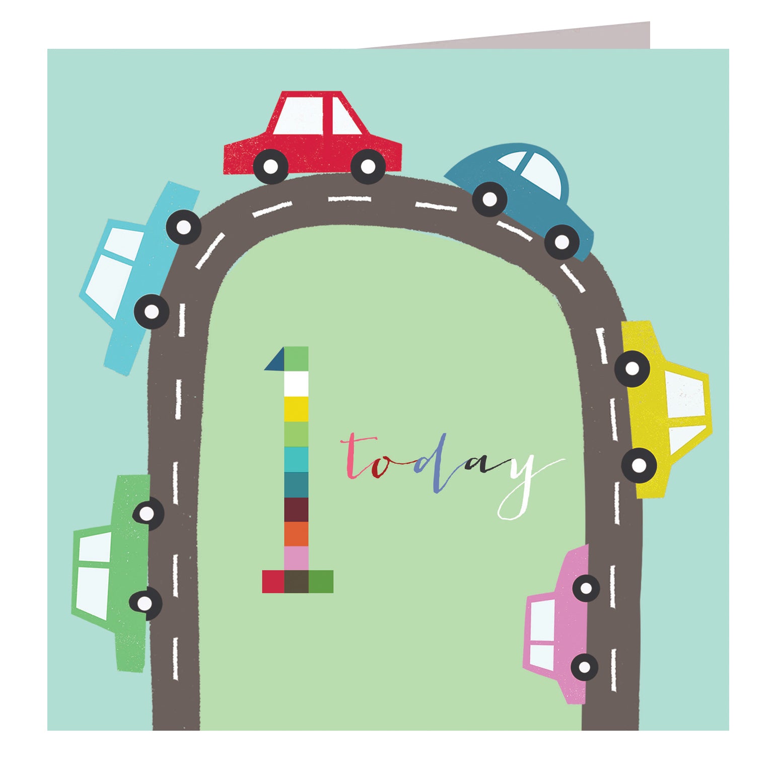 NK01 cars 1st birthday card