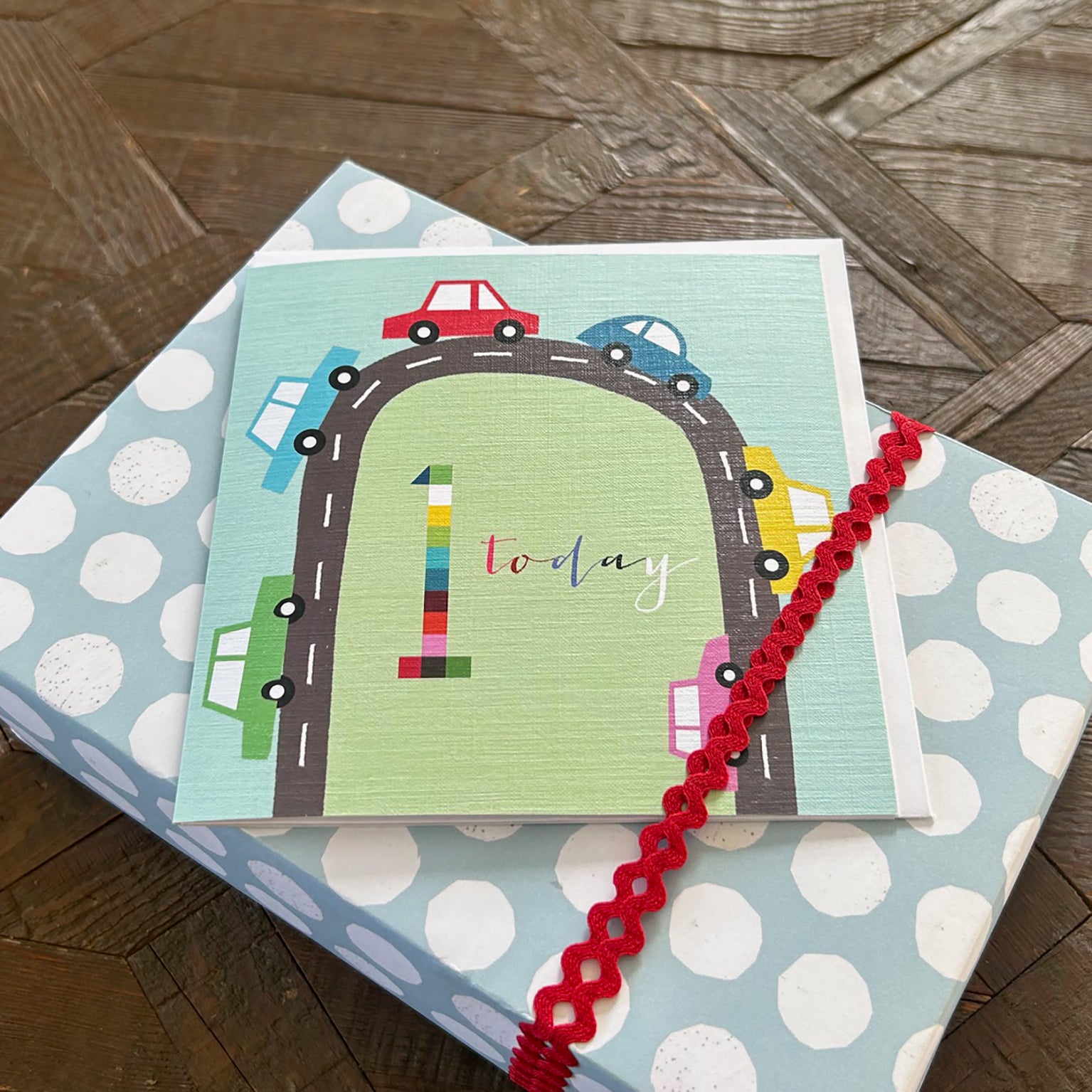 NK01 cars 1st birthday card