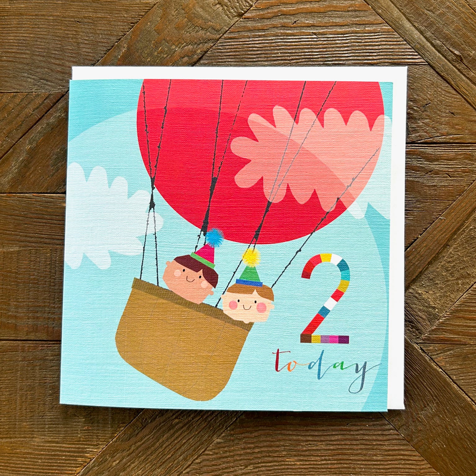 NK02 hot air ballon 2nd birthday card