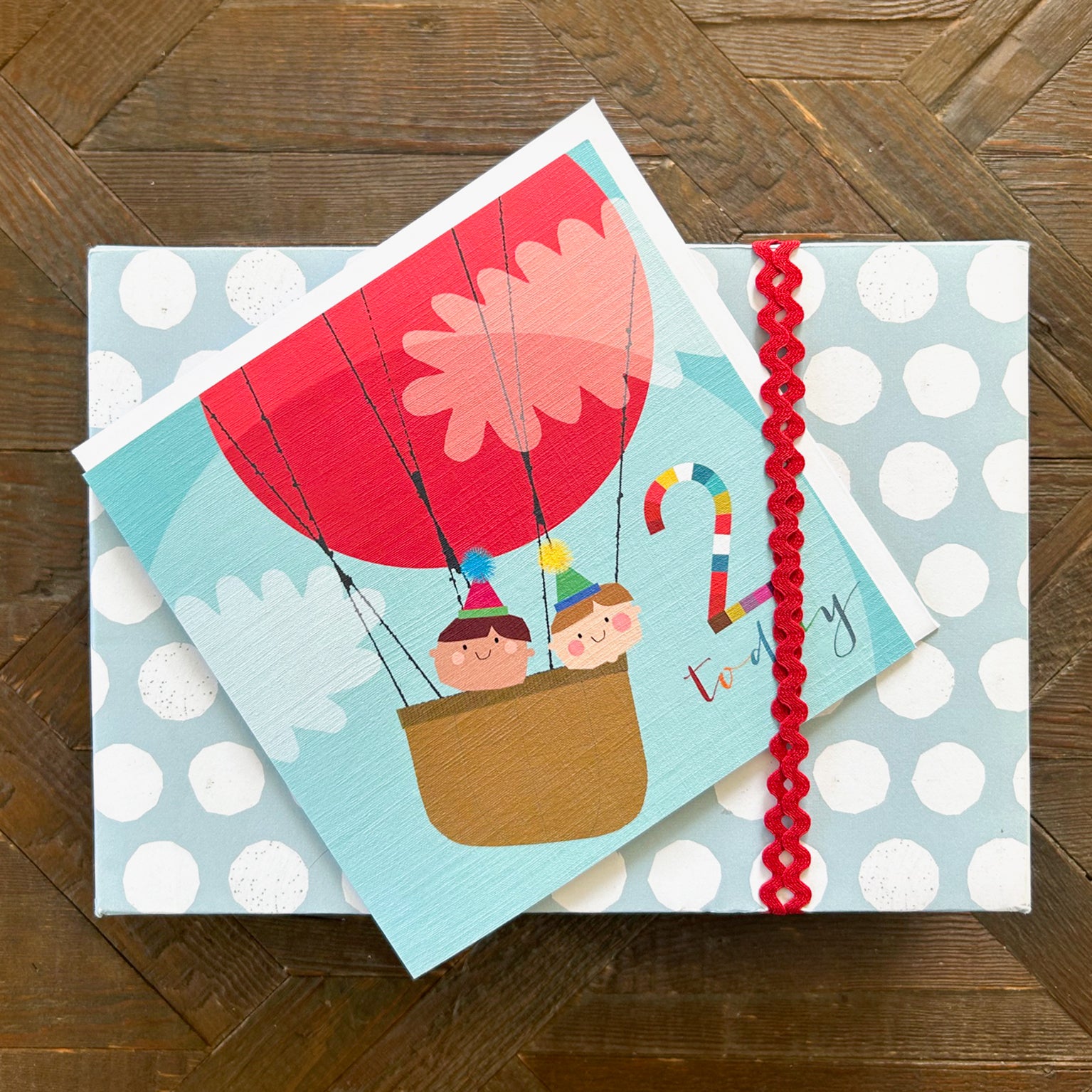 NK02 hot air ballon 2nd birthday card