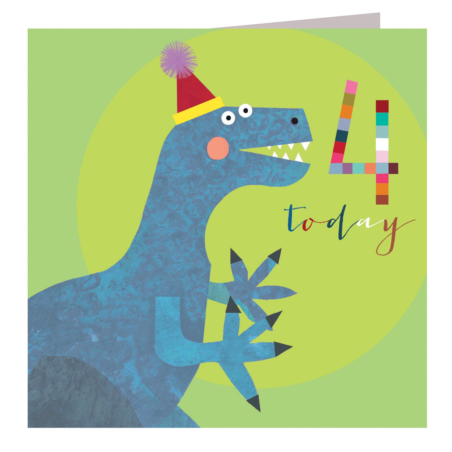 NK04 dinosaur 4th birthday card